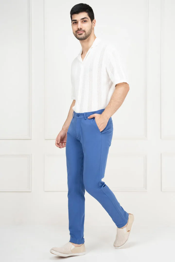 Blue Slim Fit Stretch Chino Pants