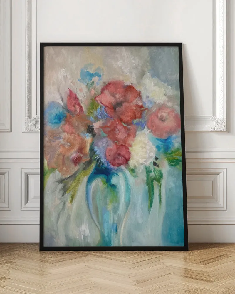 Blue Vase III - Stretched Canvas, Poster or Fine Art Print