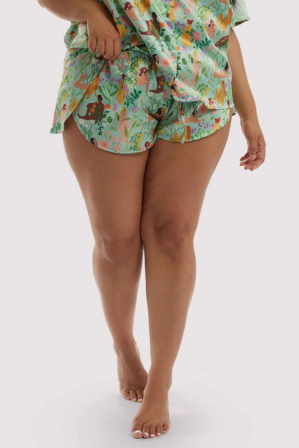 Bodil Jane Recycled Nudes & Flowers Satin Short