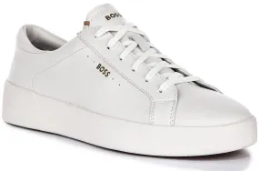 Boss Belwar Tennis Leather In White For Men