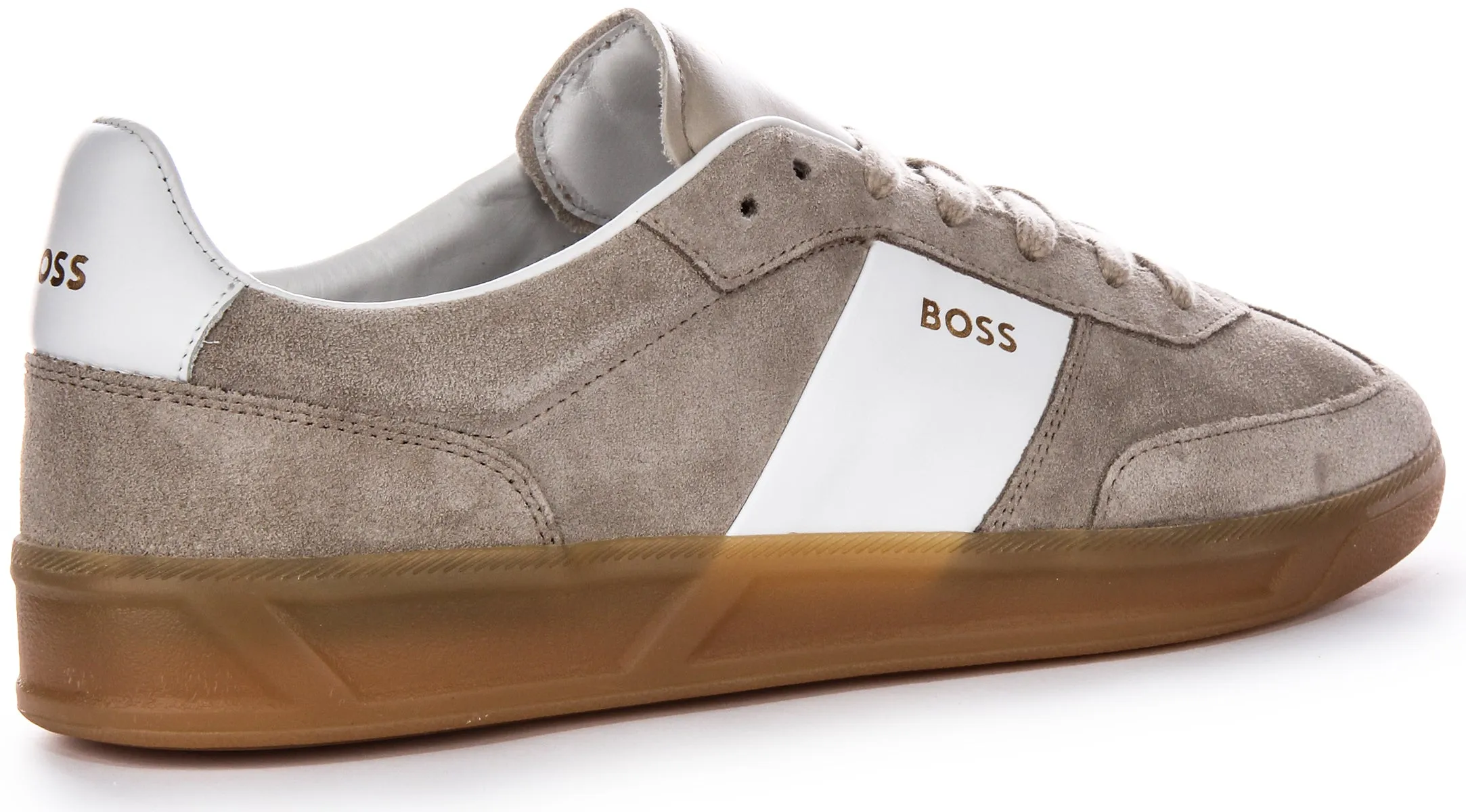 Boss Brandon Tennis Suede In Grey White For Men