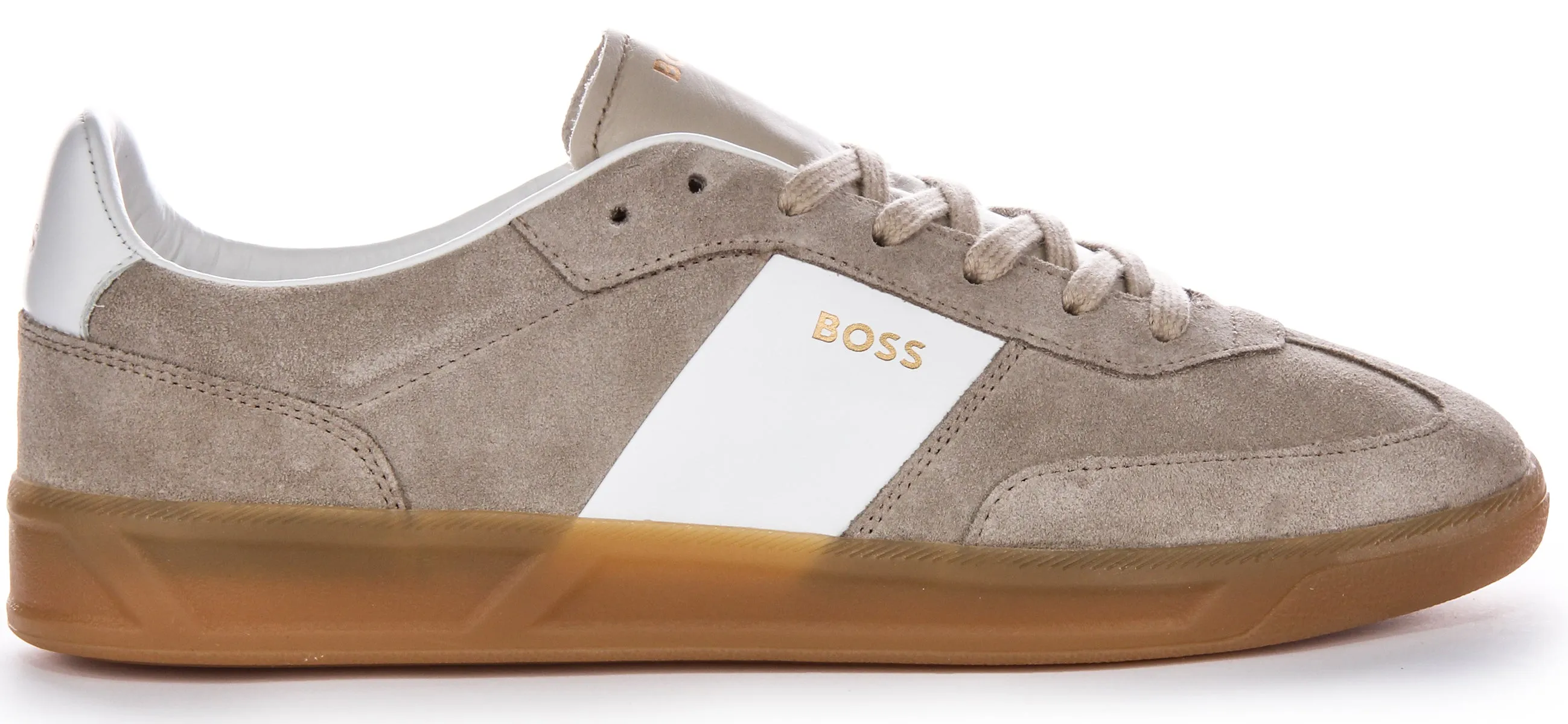 Boss Brandon Tennis Suede In Grey White For Men