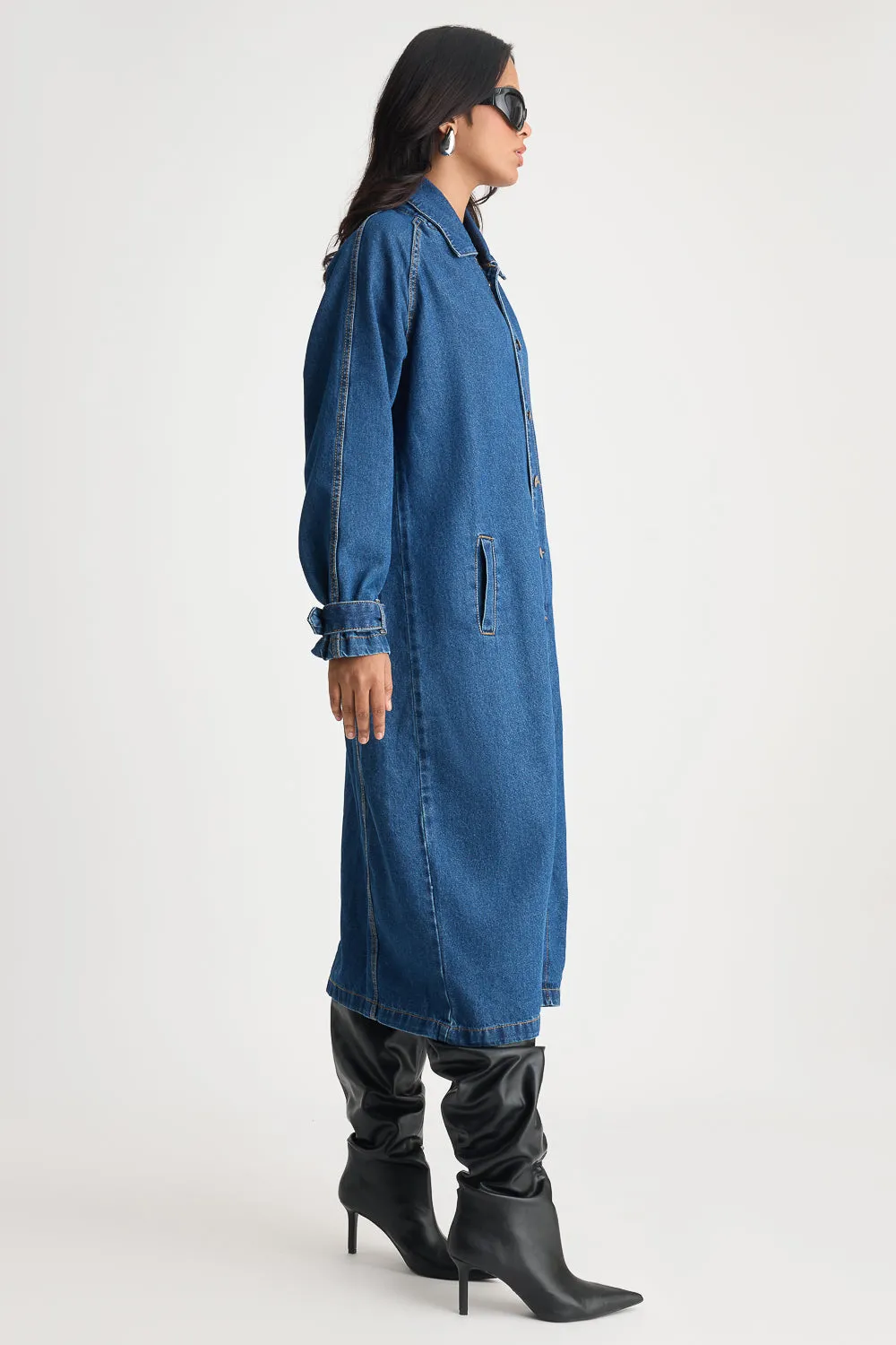 Bosslady Denim Trench Coat