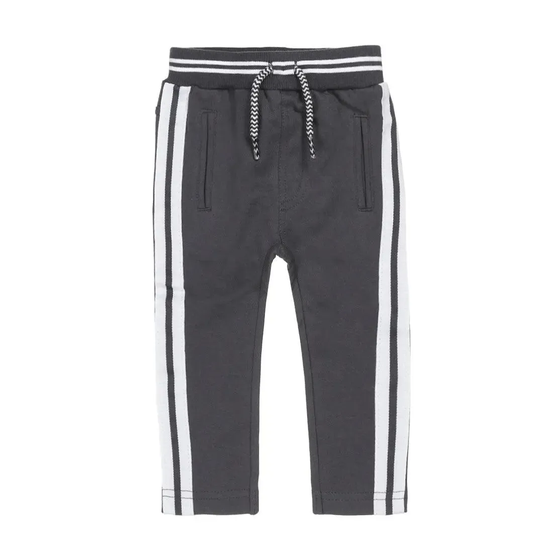 Boys Jogging Pant Dark Grey White | Dirkje