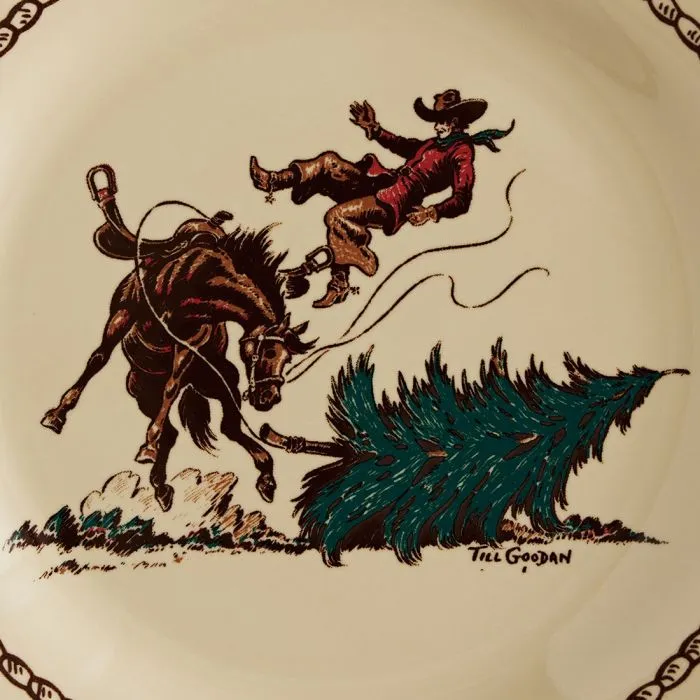 Branded Cowboy Christmas Western Dessert Plate