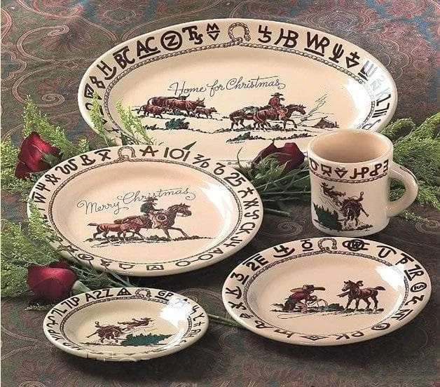 Branded Cowboy Christmas Western Dessert Plate