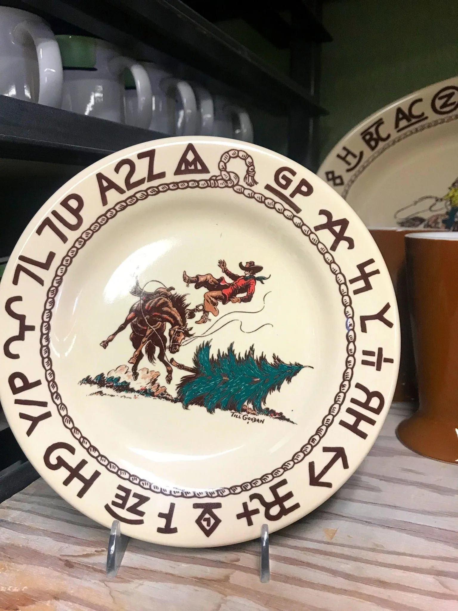 Branded Cowboy Christmas Western Dessert Plate