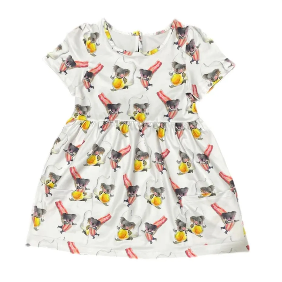 Breakfast Buddies Short Sleeve Pocket Dress