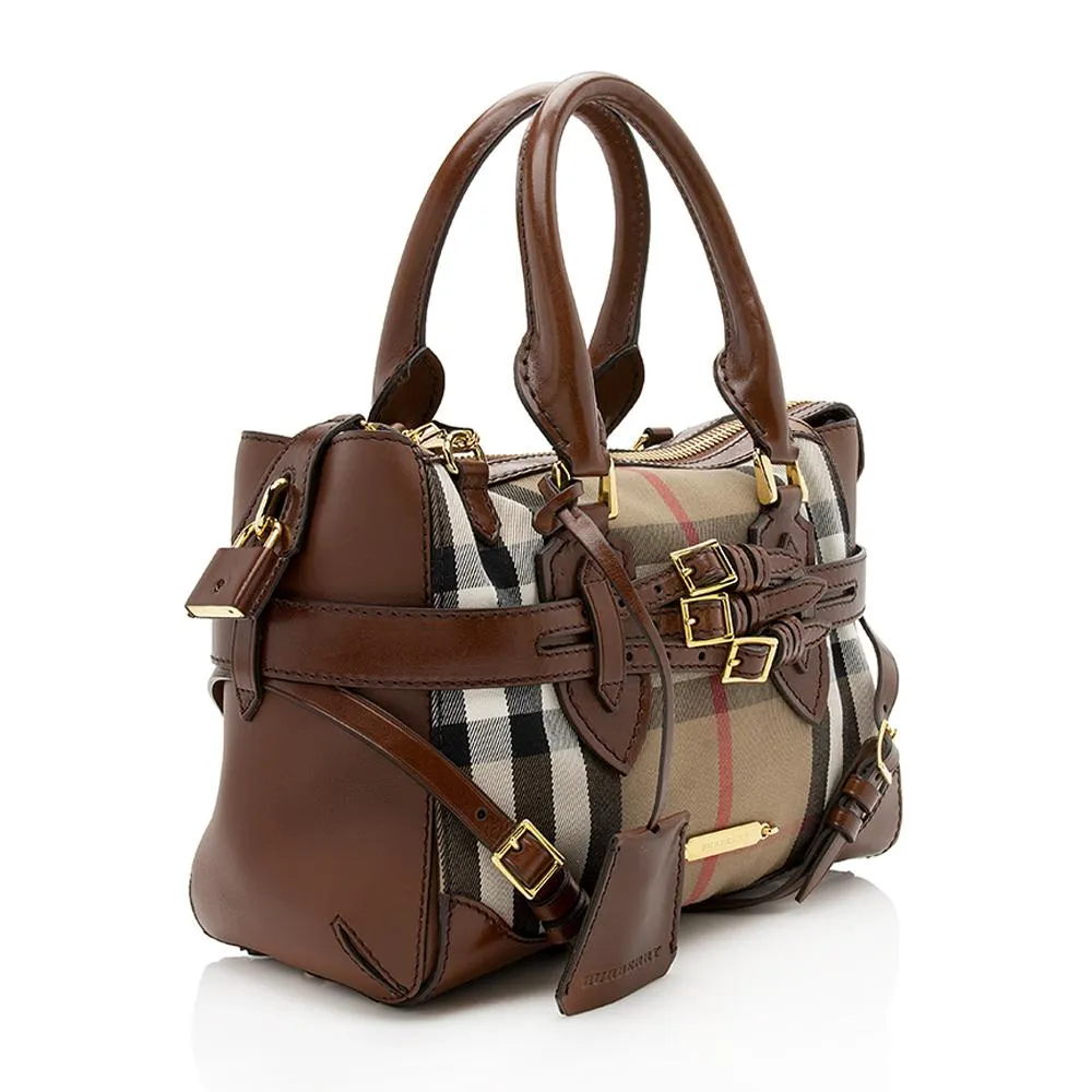 Burberry House Check Bridle Gladstone Satchel (SHF-11677)