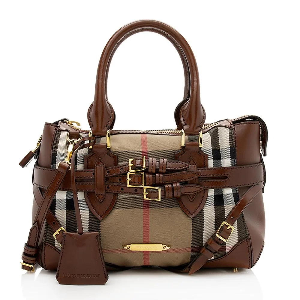 Burberry House Check Bridle Gladstone Satchel (SHF-11677)