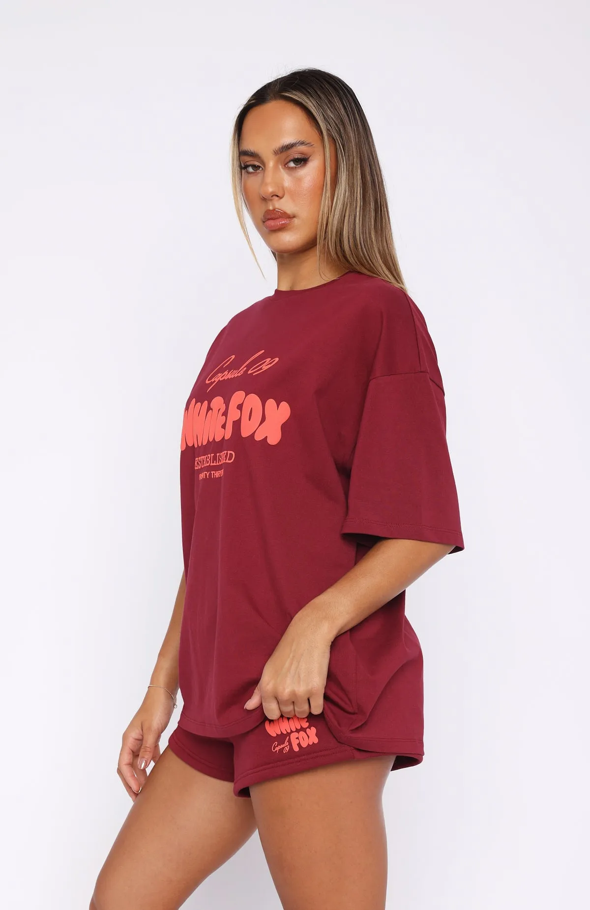 Capsule 9 Star Of The Moment Oversized Tee Burgundy