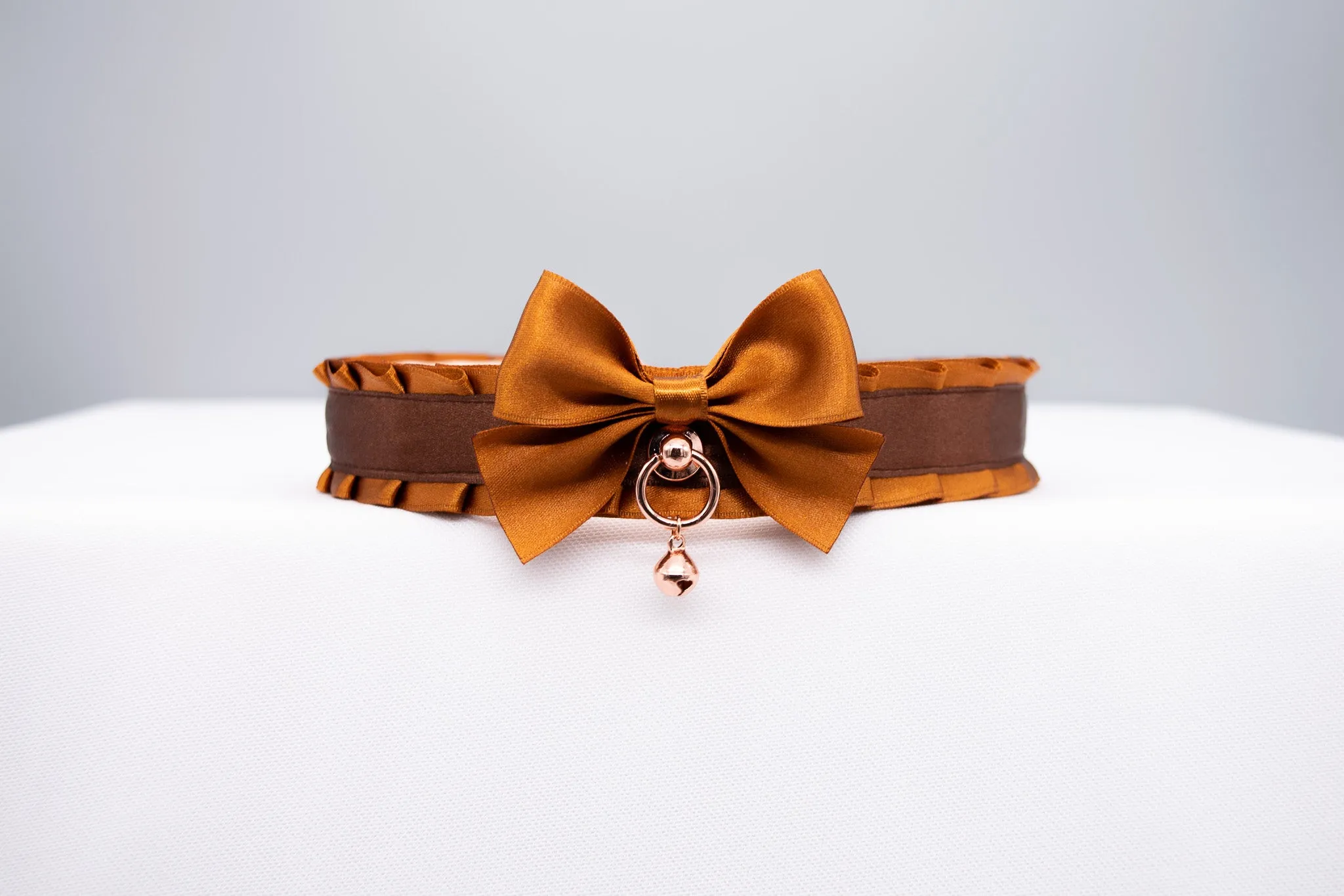 Caramel and Chocolate Brown Collar and Leash Set