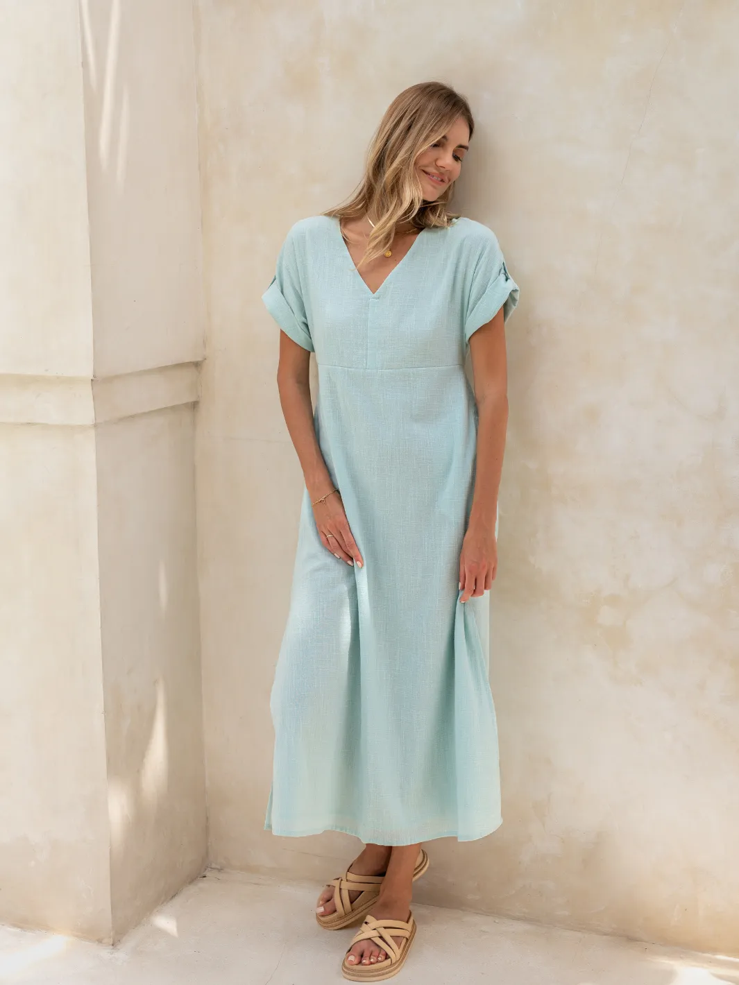 Catalina Cotton Dress Seaglass