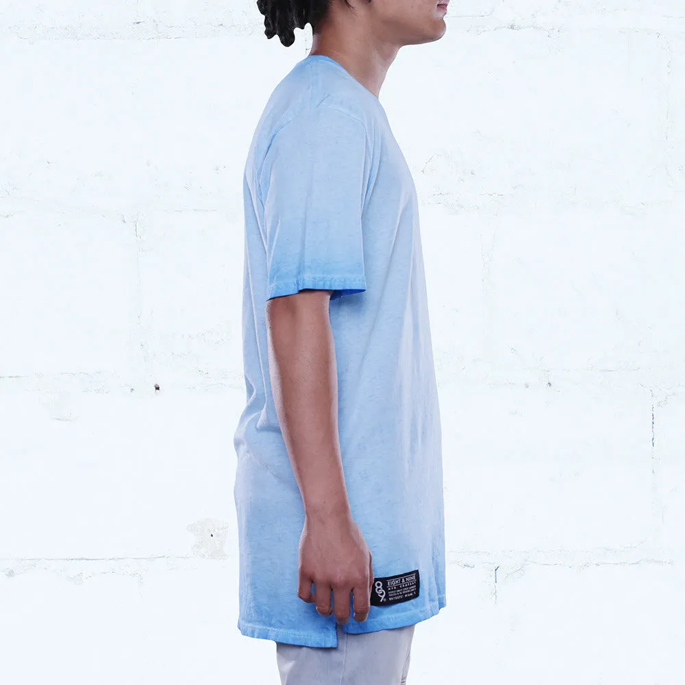 Cerulean Antique Wash Elongated T Shirt