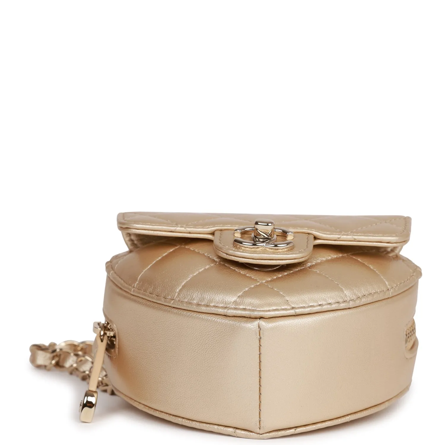 Chanel CC In Love Heart Belt Bag Gold Lambskin Light Gold Hardware