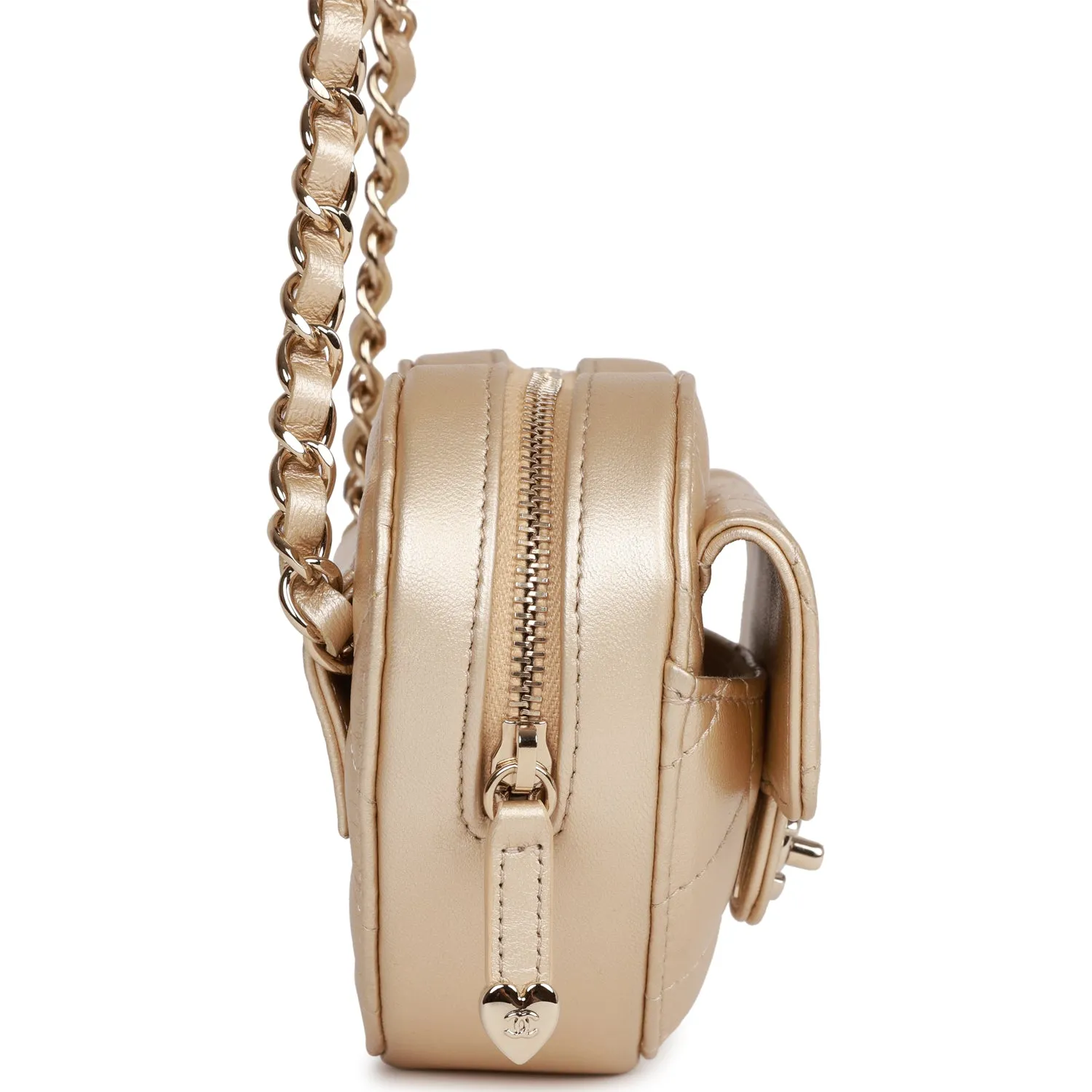 Chanel CC In Love Heart Belt Bag Gold Lambskin Light Gold Hardware