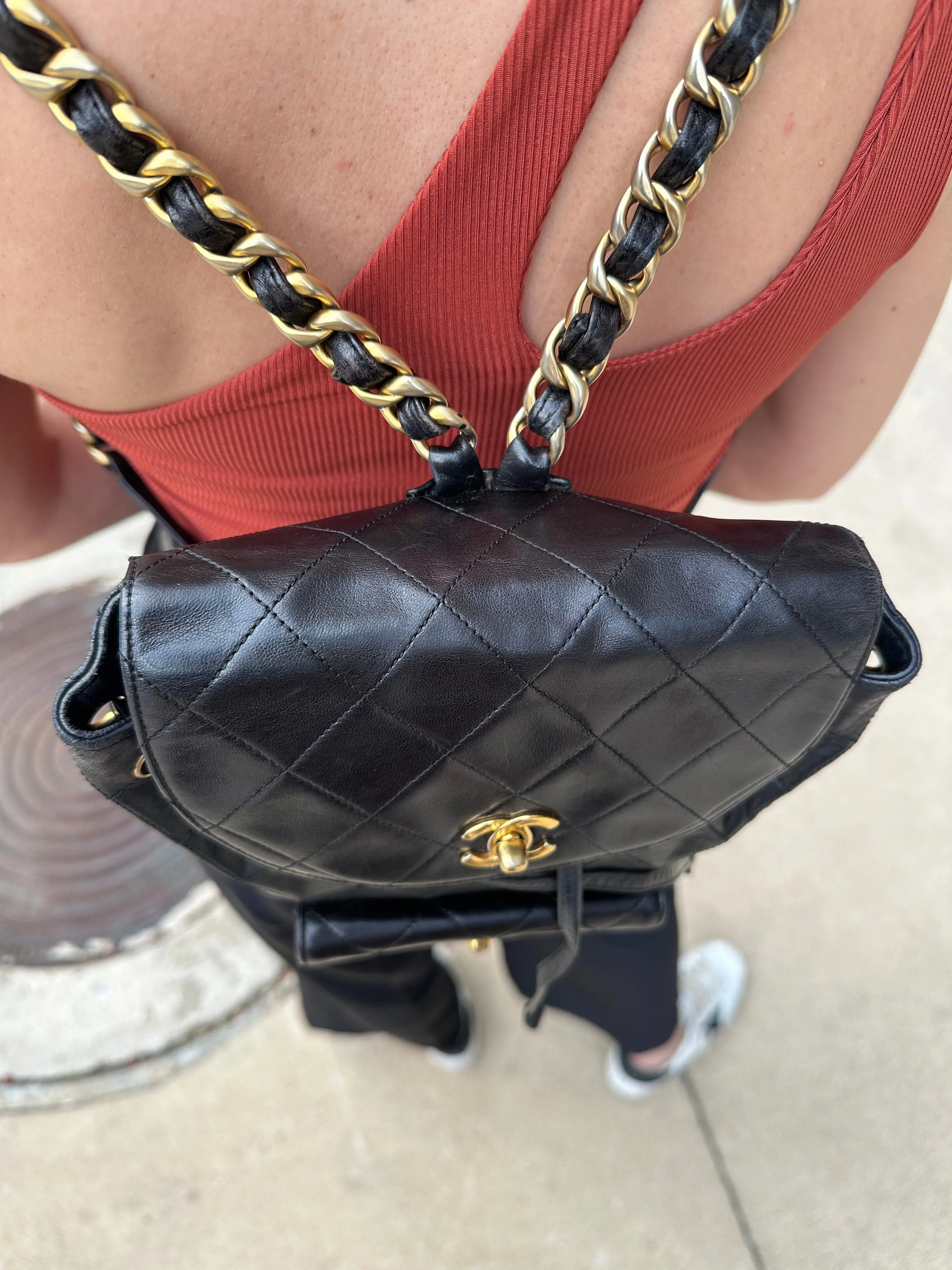 CHANEL Lambskin Quilted Duma Backpack