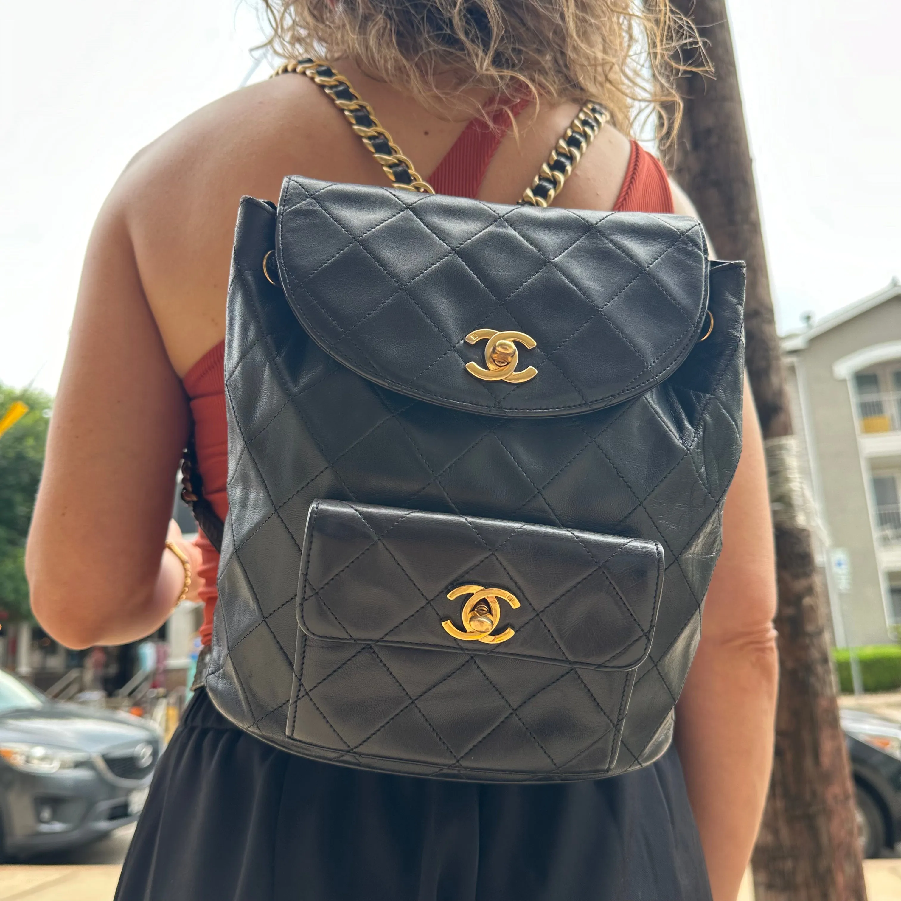 CHANEL Lambskin Quilted Duma Backpack