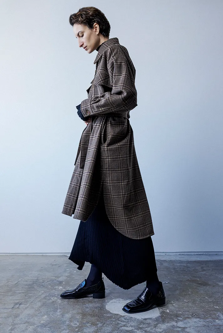 Checked Oversize Shirt Coat