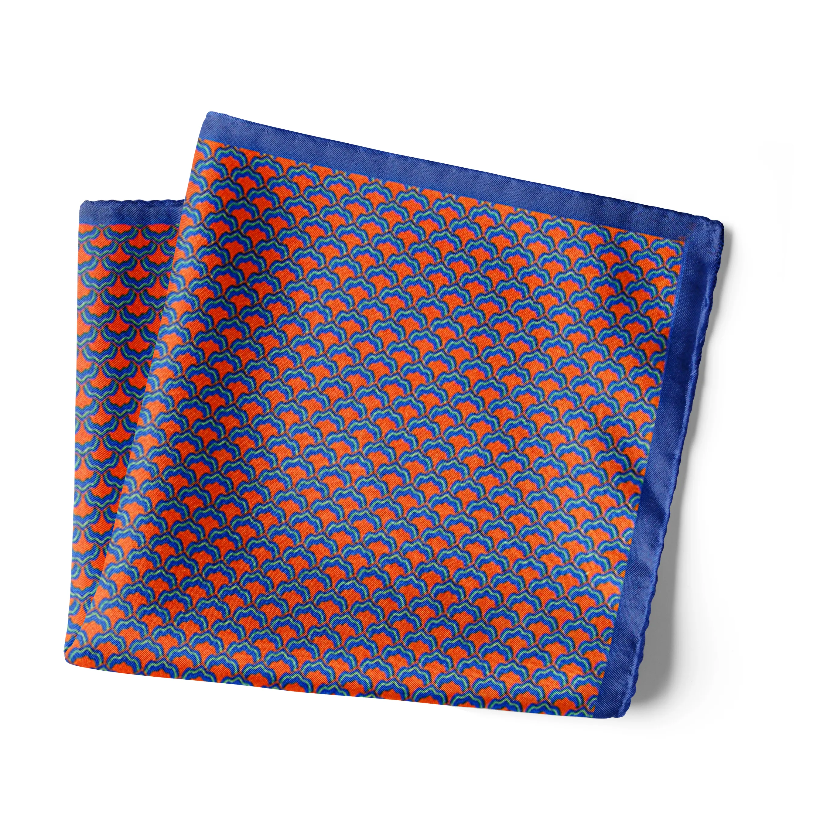 Chokore Blue and Red Silk Pocket Square - Indian At Heart line