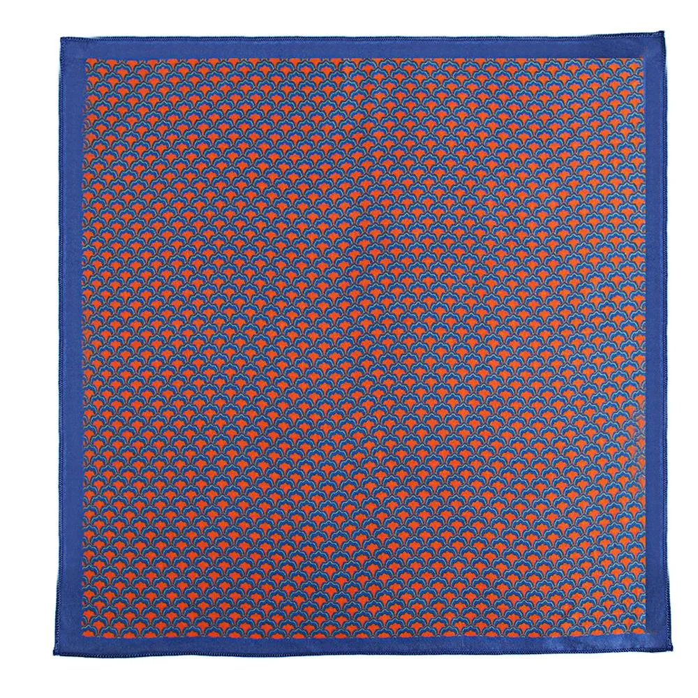 Chokore Blue and Red Silk Pocket Square - Indian At Heart line