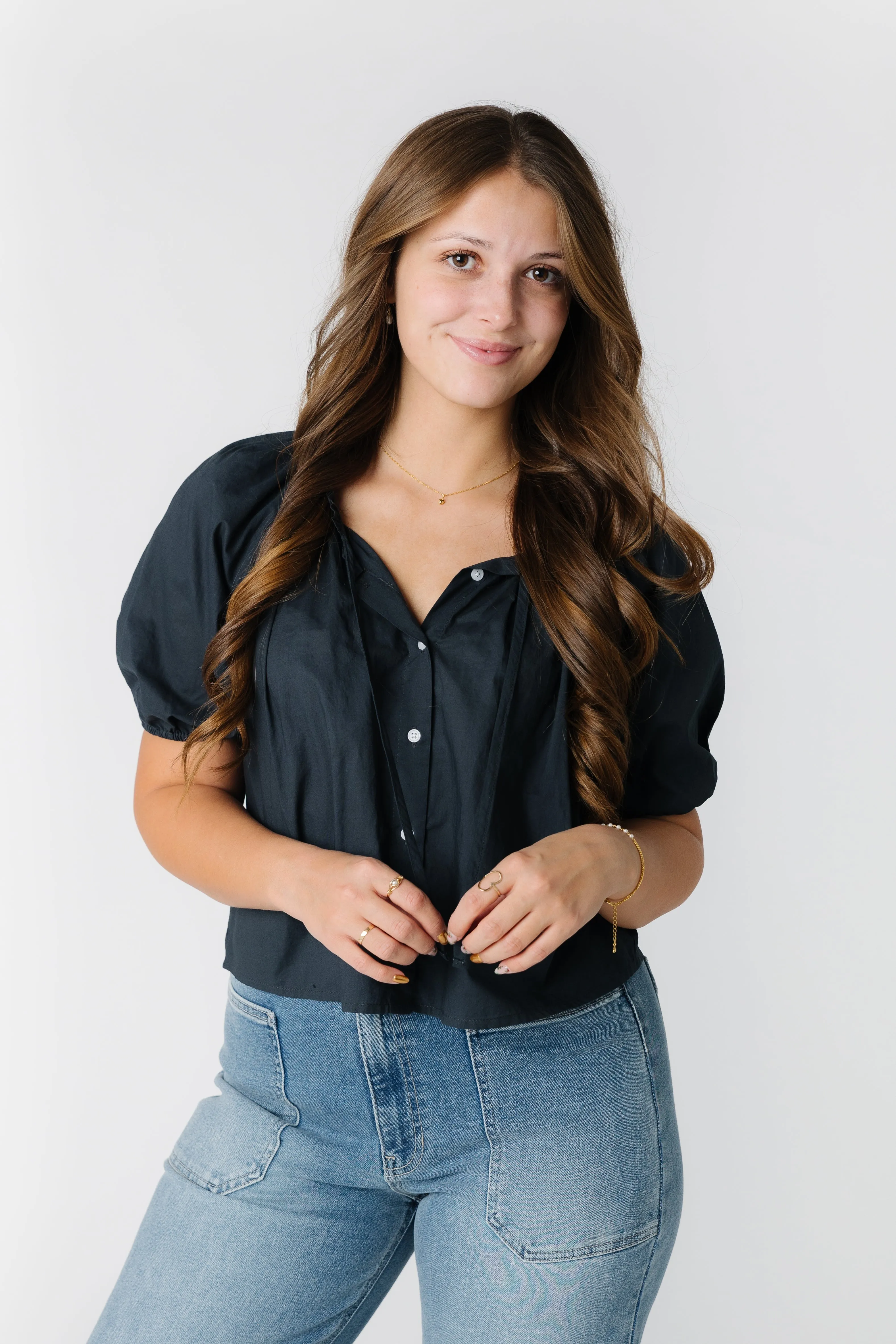 Citrus-Basics Button Down Top