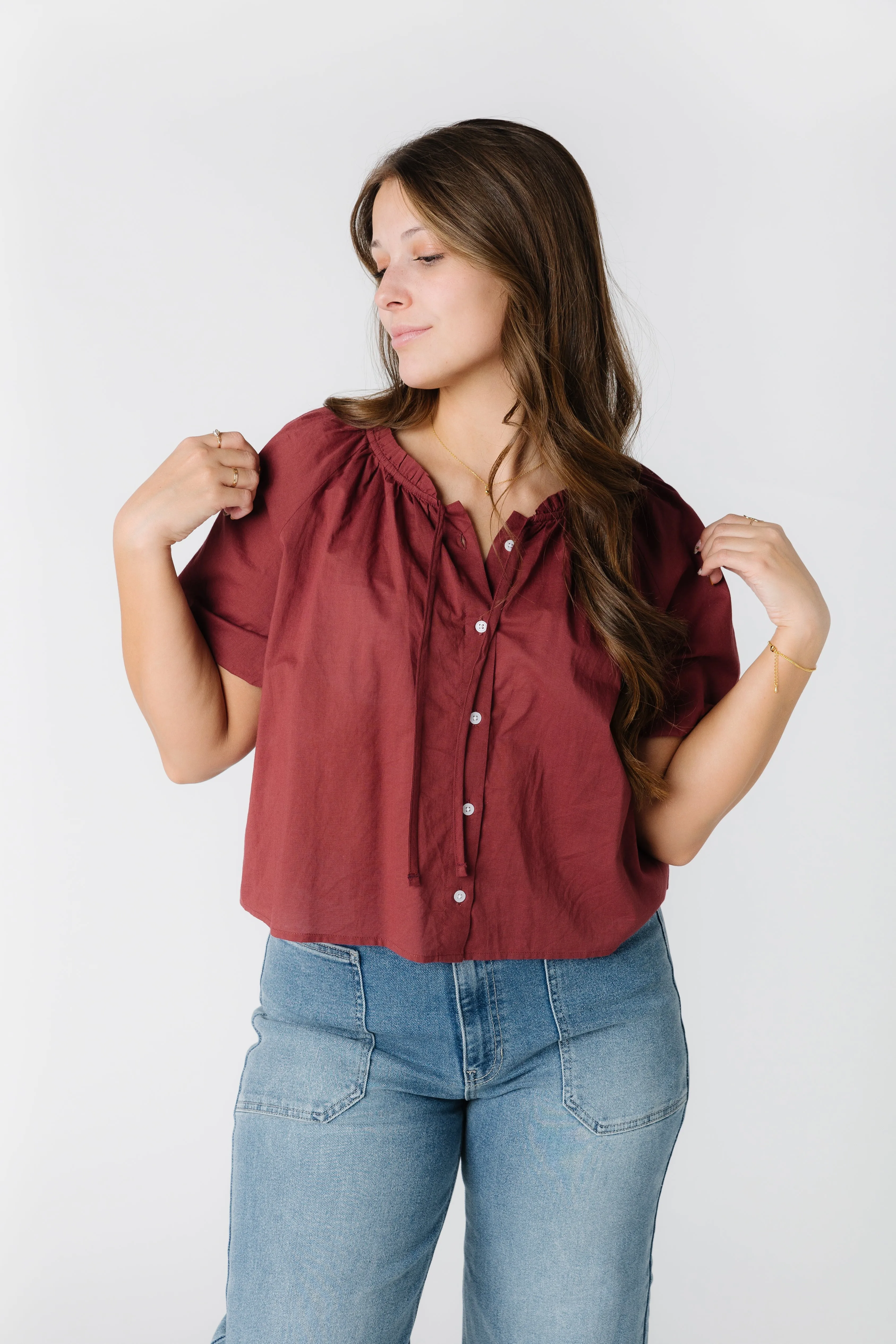 Citrus-Basics Button Down Top