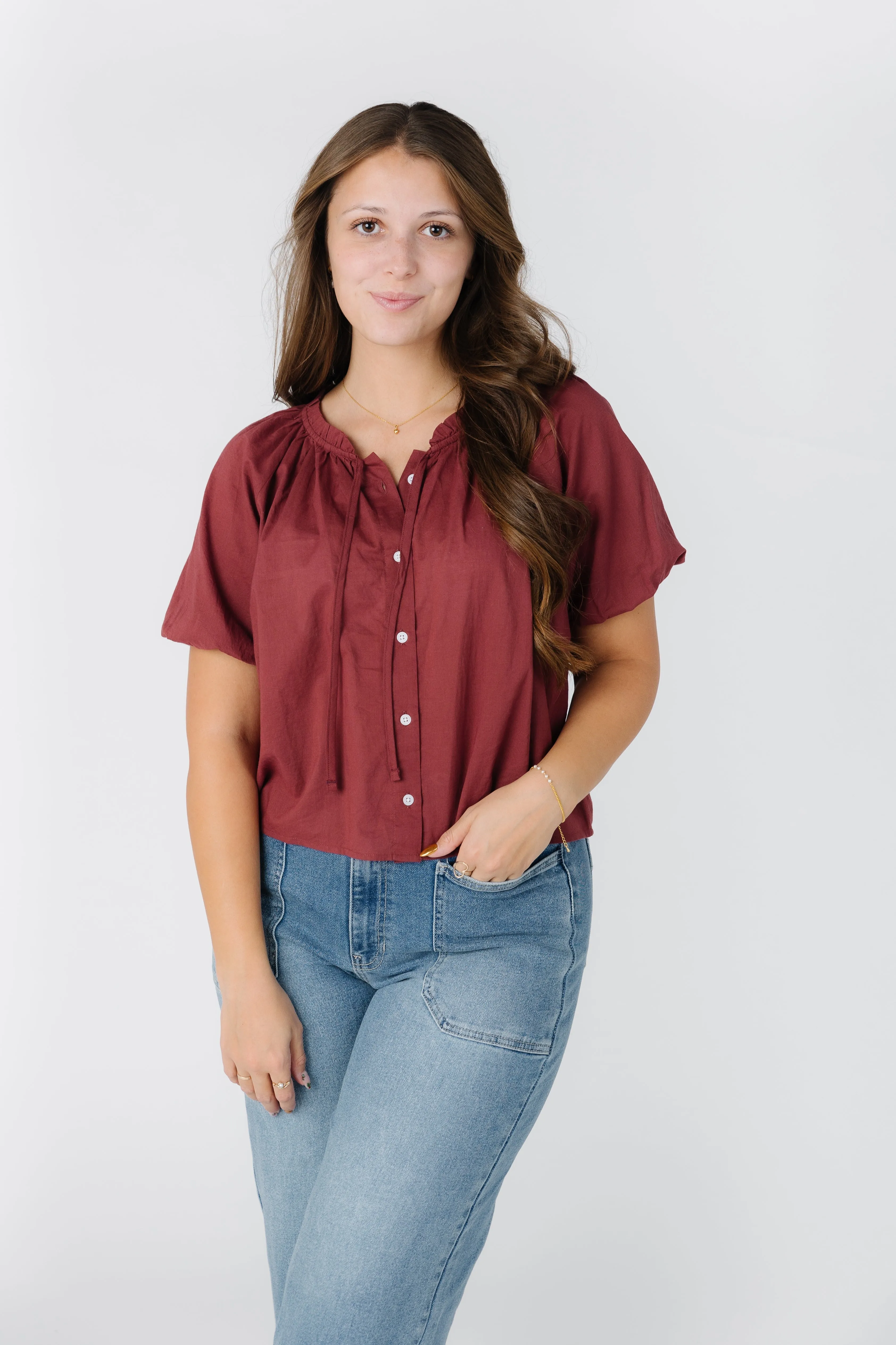 Citrus-Basics Button Down Top