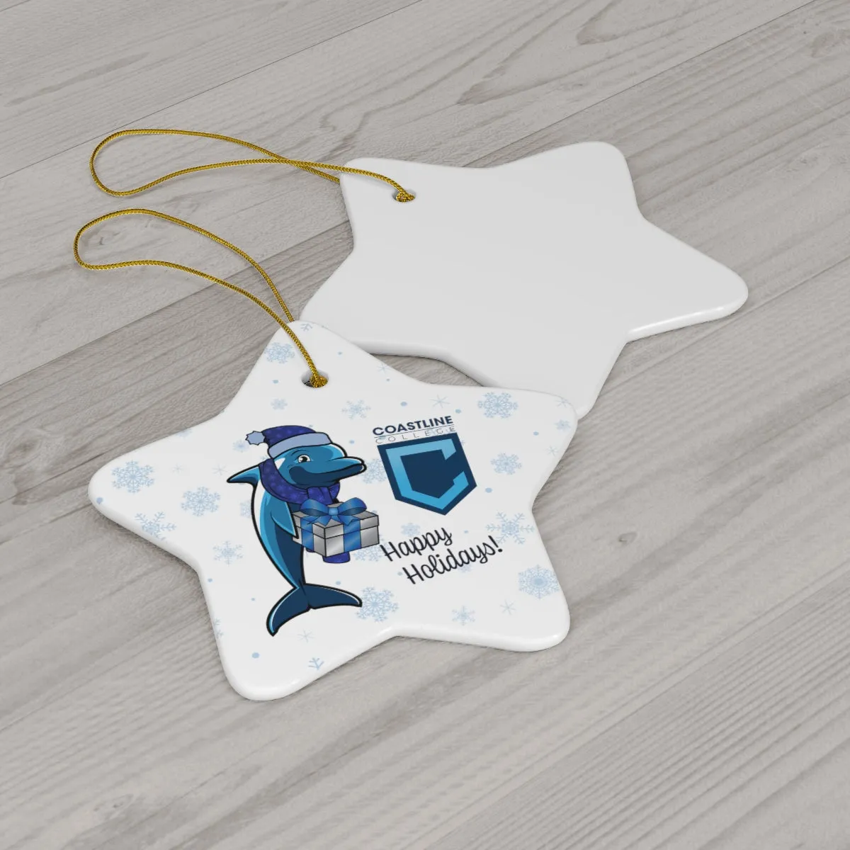 Coastline Holiday Fin Ceramic Ornament (4 Shapes)