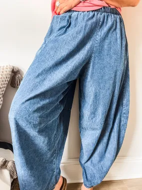 Cotton Denim Balloon Trousers