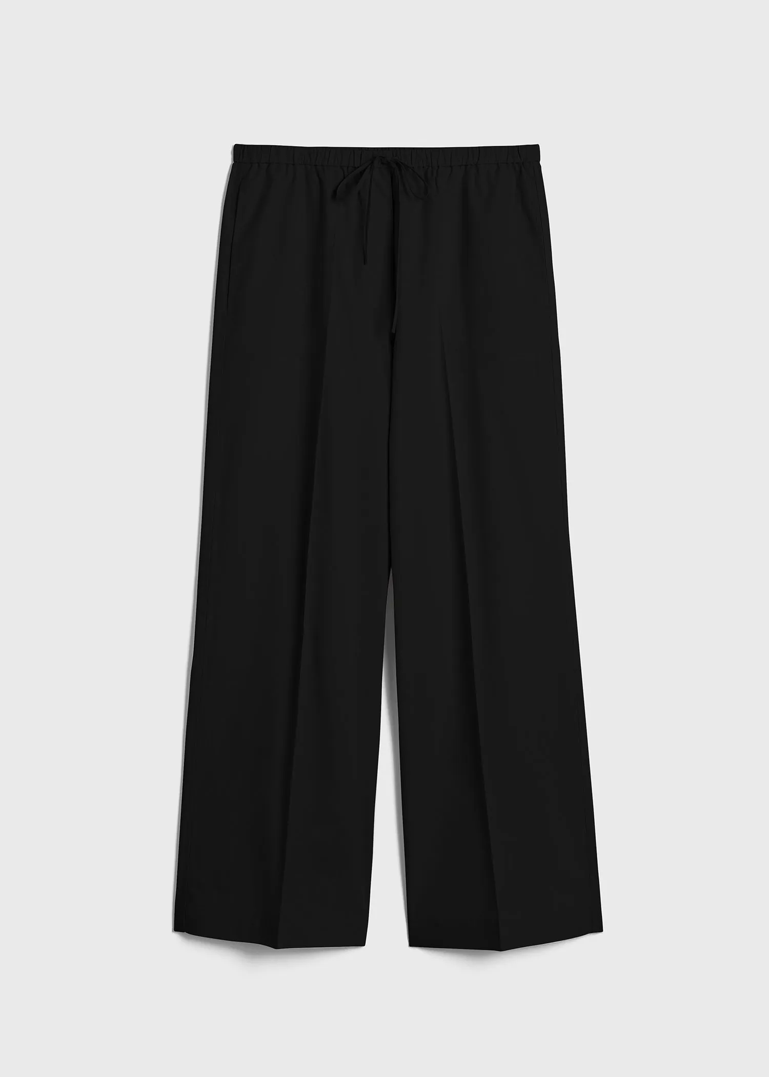 Cotton drawstring trousers black