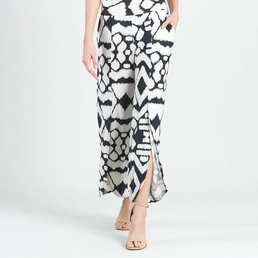 Crinkle Pleat Knit - Front Slit Ankle Petal Pant - Aztec - Final Sale!