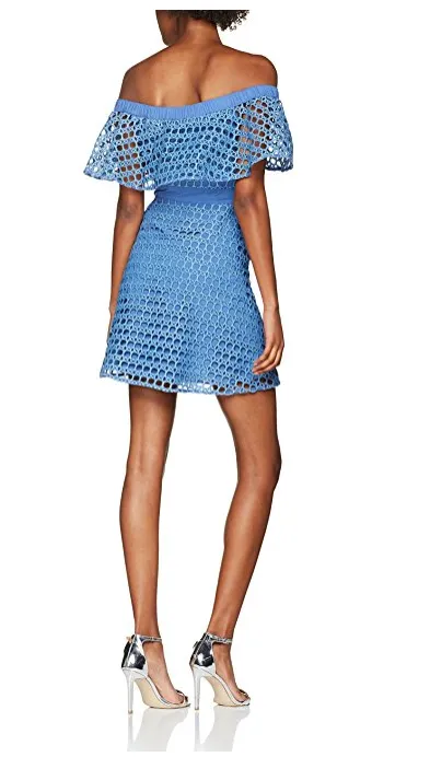 CROCHET LACE FRONT BUTTON UP DRESS