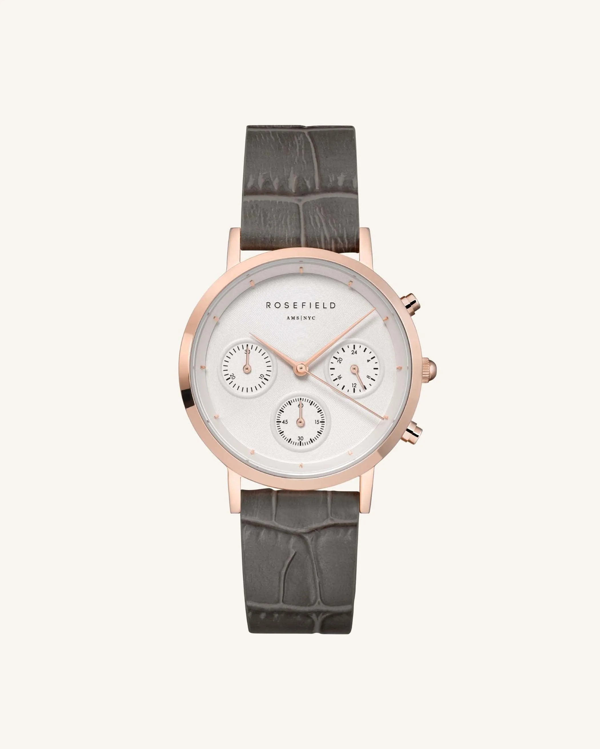 Croco Grey Rose Gold Strap