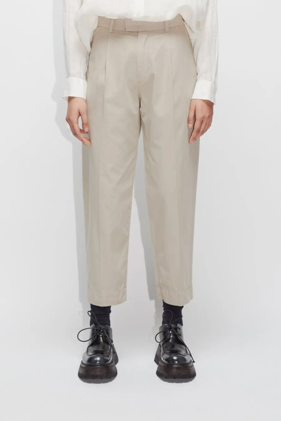 Cropped High Waist Trousers