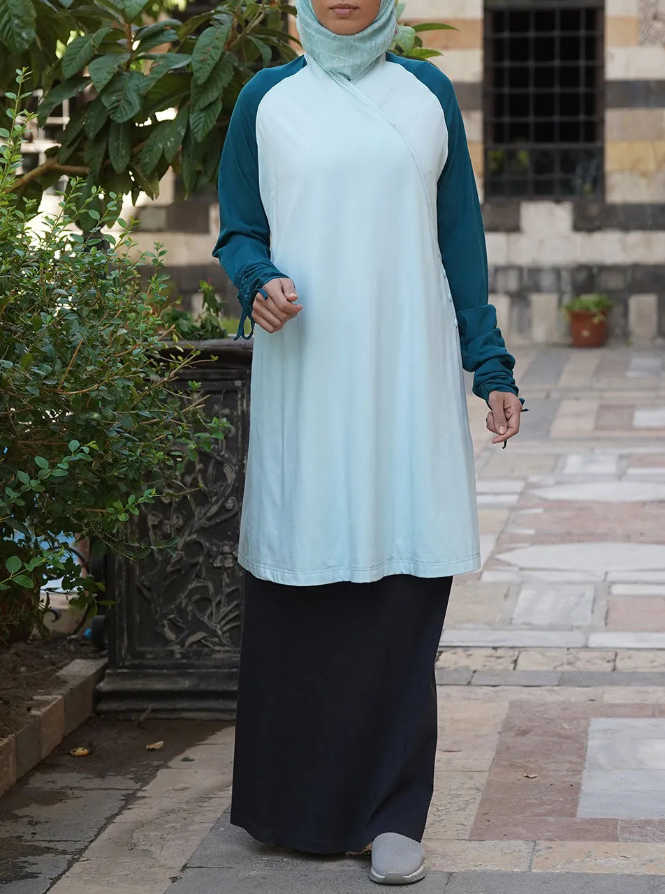 Crossover Gathered Sleeves Tunic