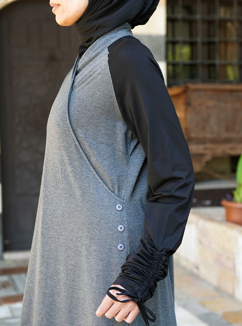 Crossover Gathered Sleeves Tunic