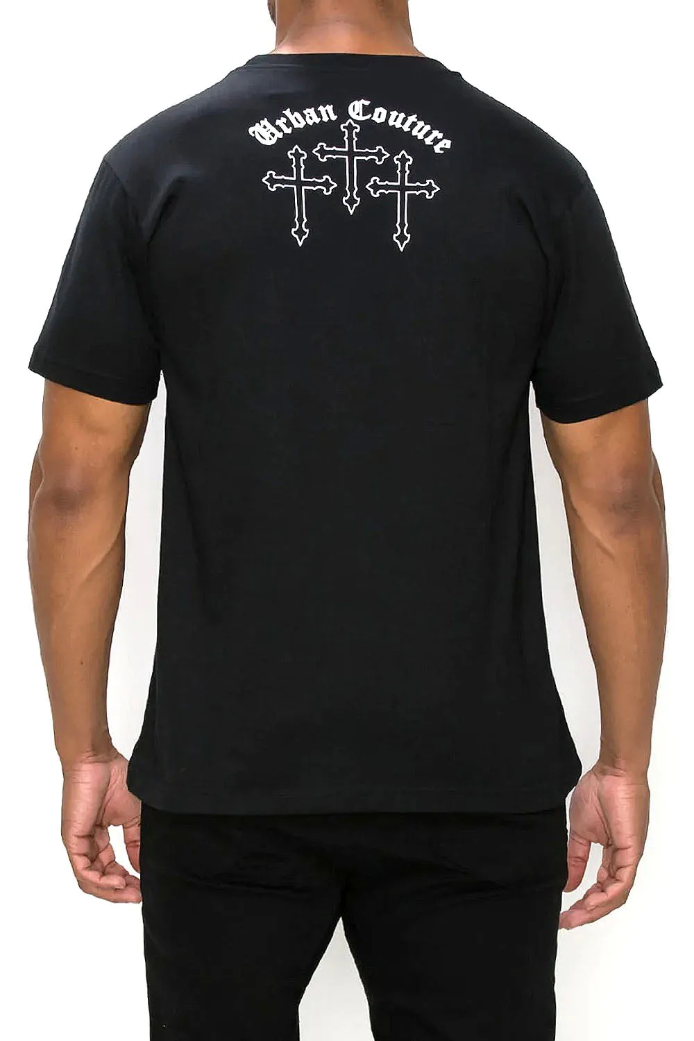 Crystal Embellished Cross Urban Couture T-Shirts