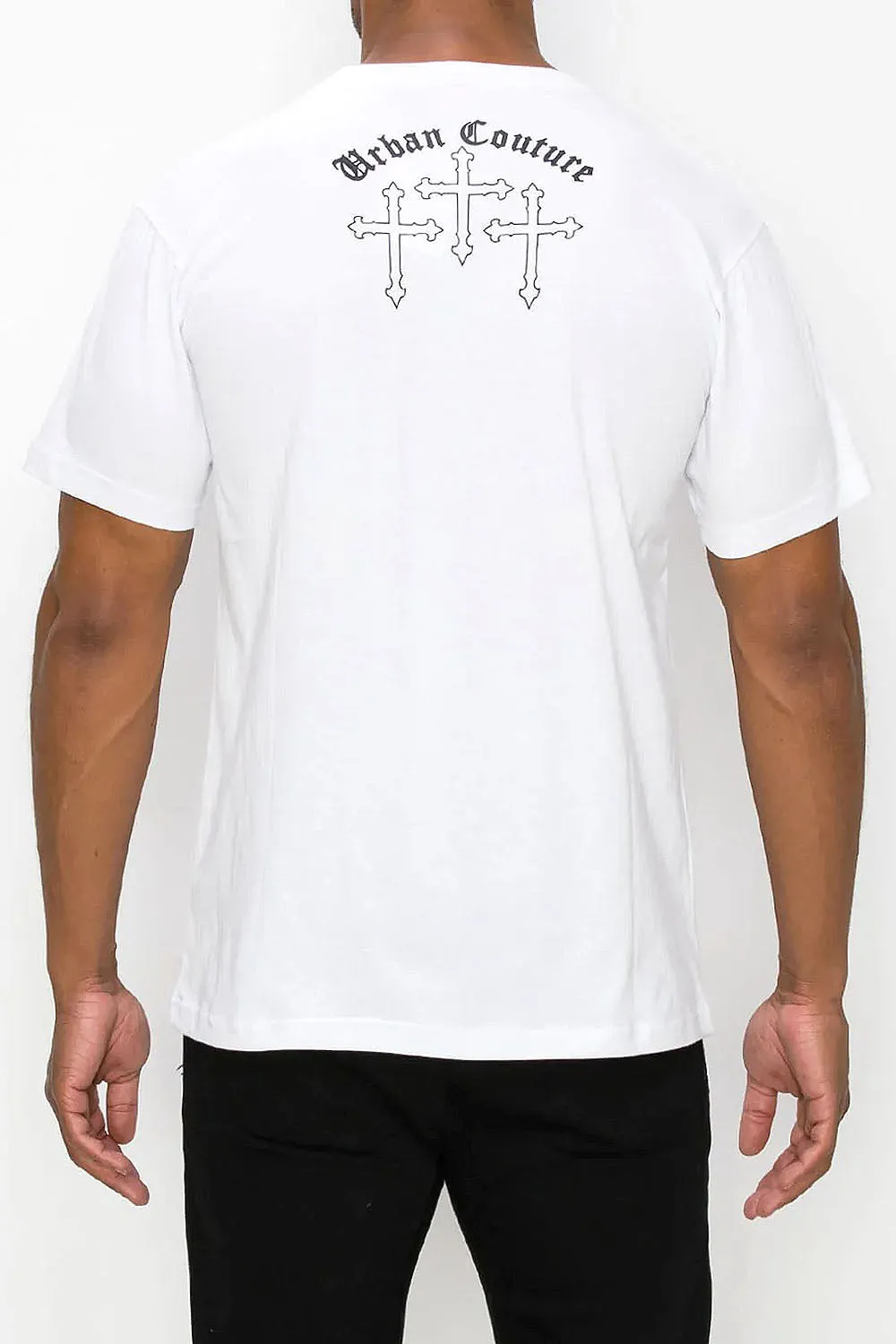 Crystal Embellished Cross Urban Couture T-Shirts