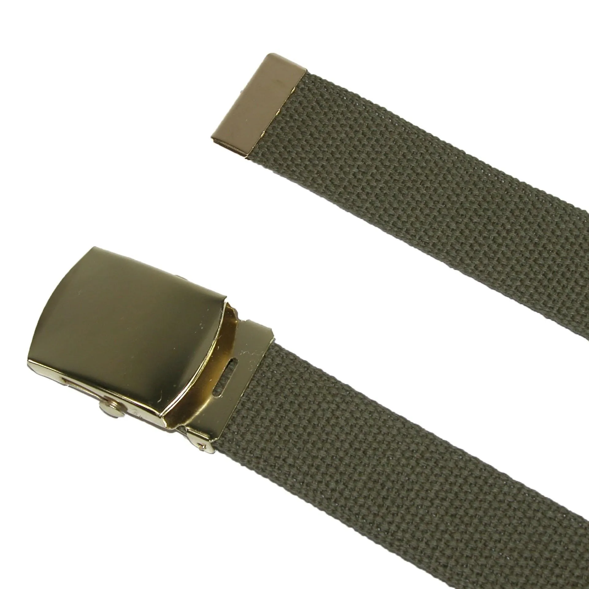 CTM® Kids' Cotton Adjustable Belt with Brass Military Buckle