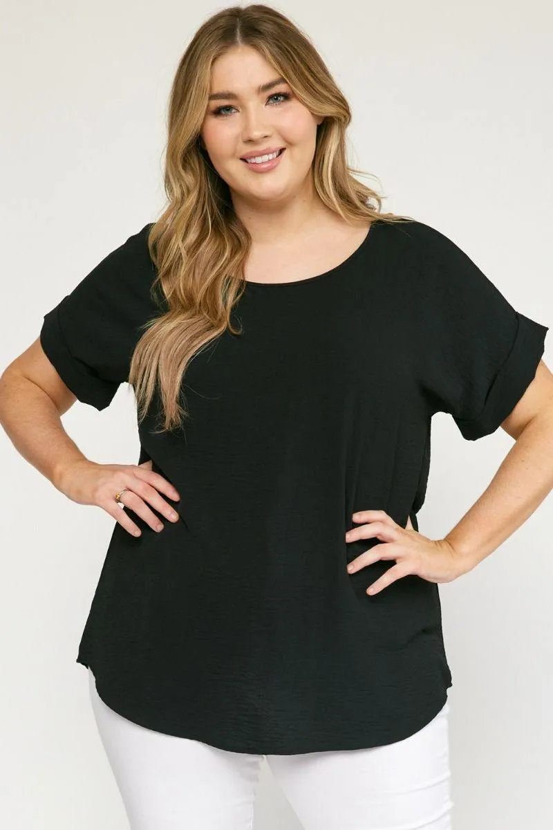 Cuff Sleeved Top in Plus