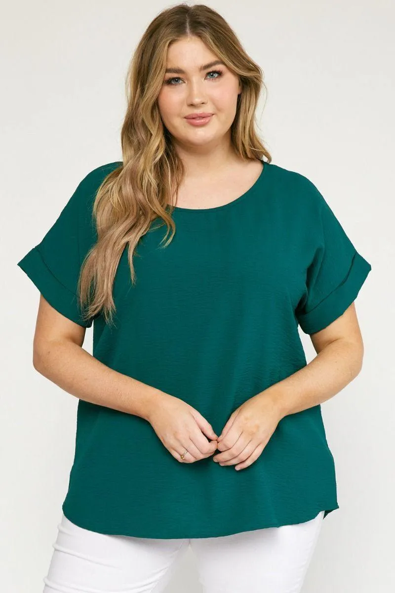 Cuff Sleeved Top in Plus