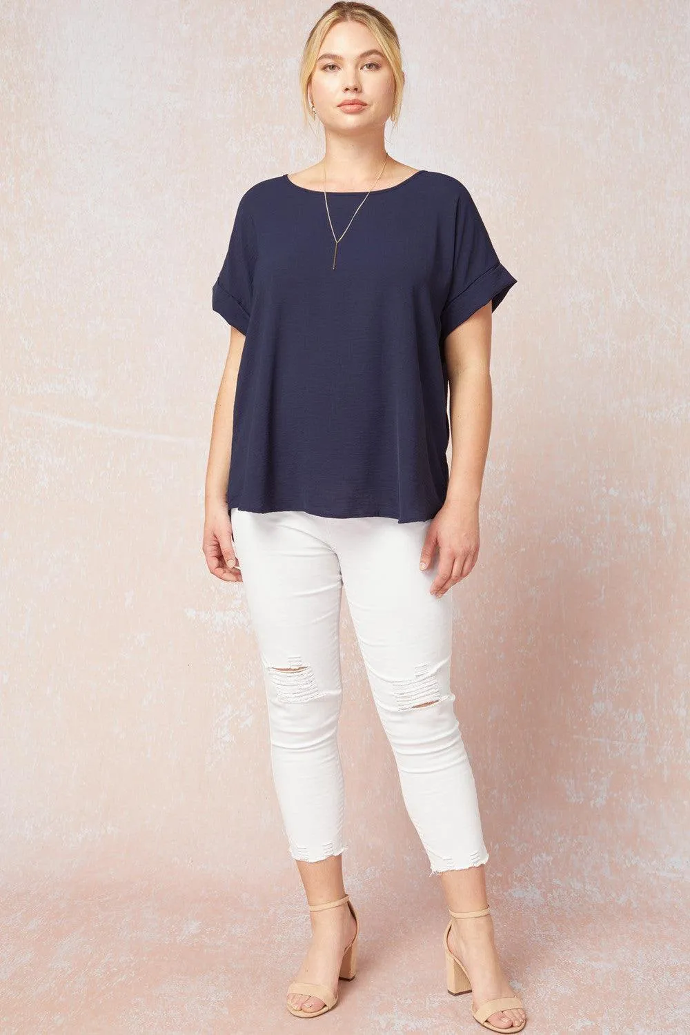 Cuff Sleeved Top in Plus