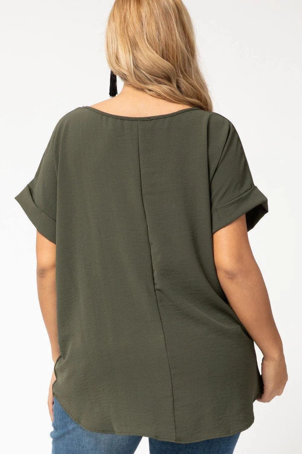 Cuff Sleeved Top in Plus