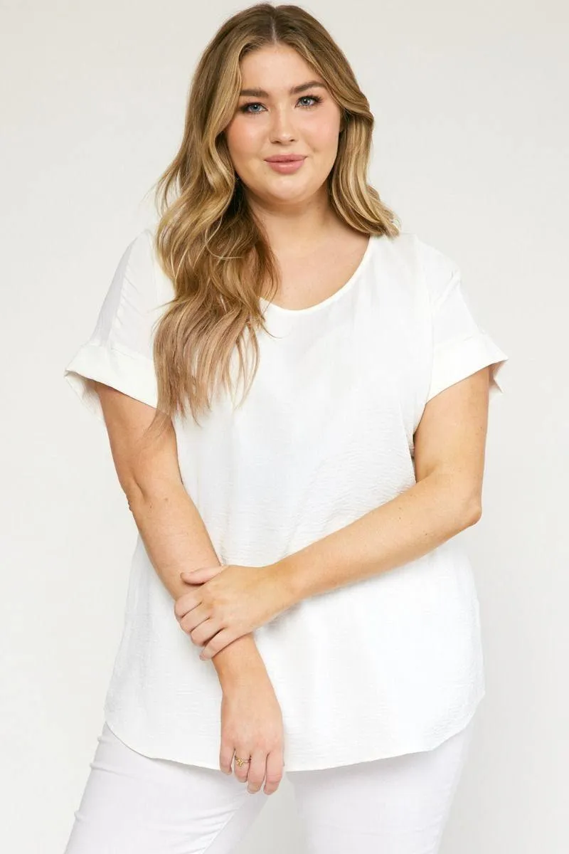 Cuff Sleeved Top in Plus