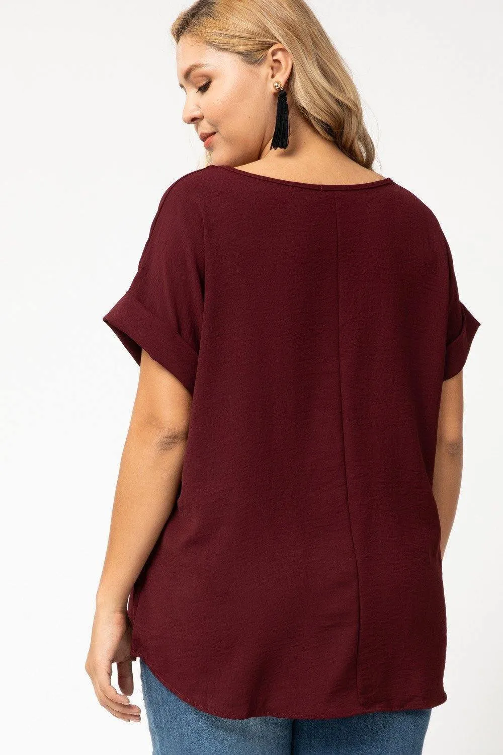 Cuff Sleeved Top in Plus