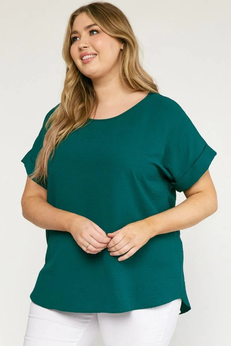 Cuff Sleeved Top in Plus