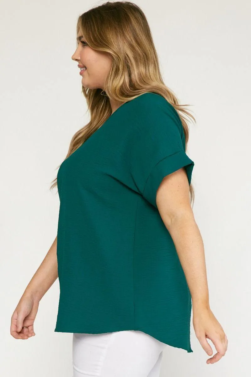 Cuff Sleeved Top in Plus