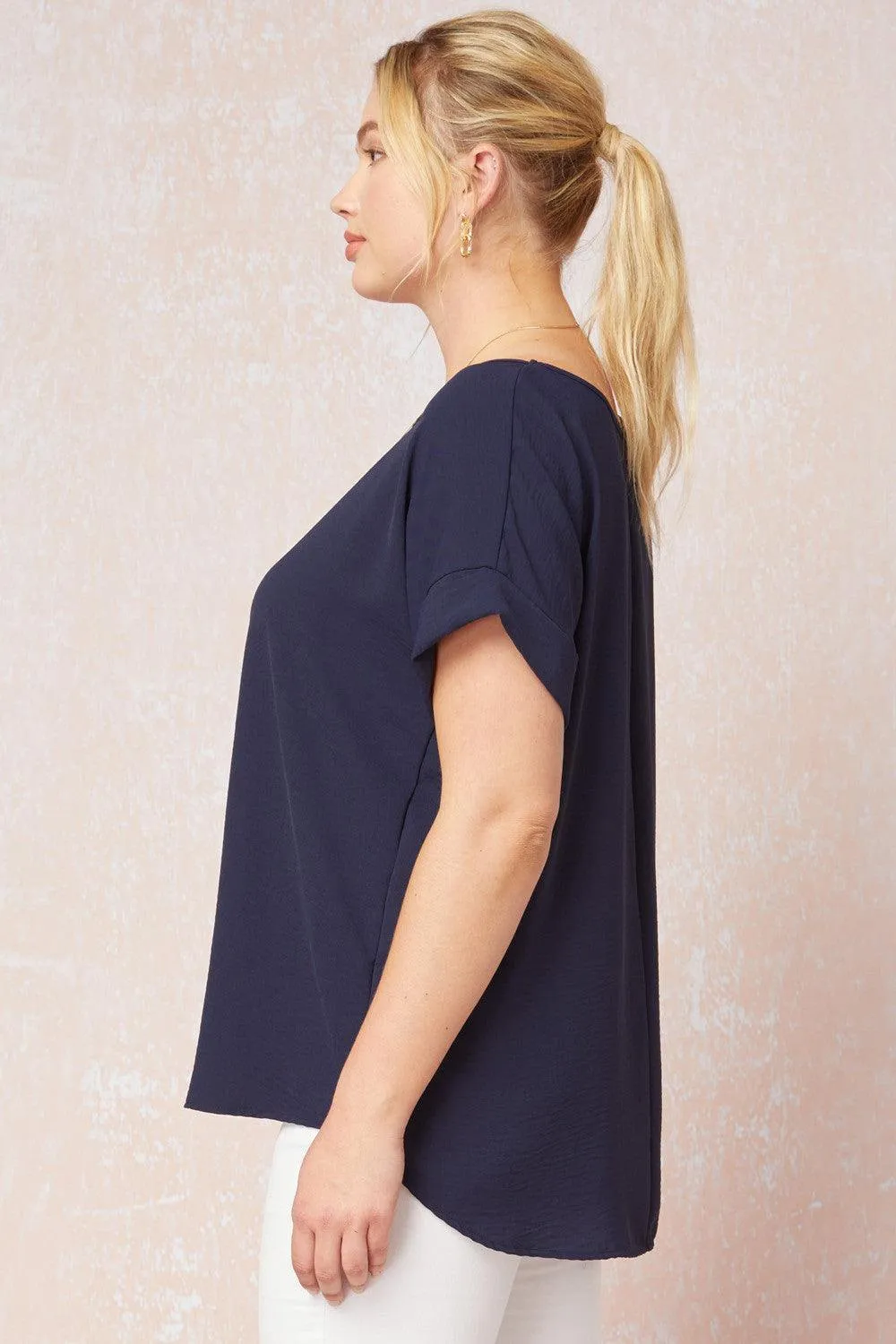 Cuff Sleeved Top in Plus