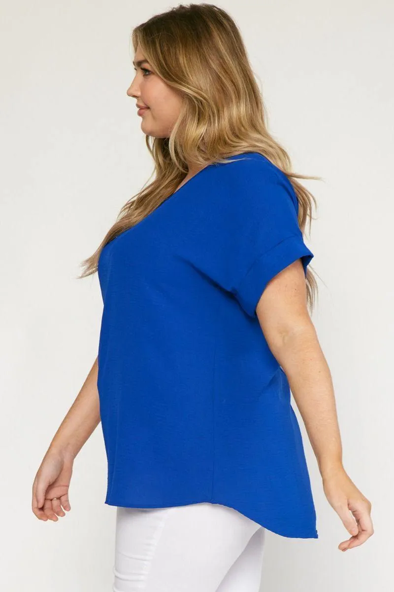 Cuff Sleeved Top in Plus